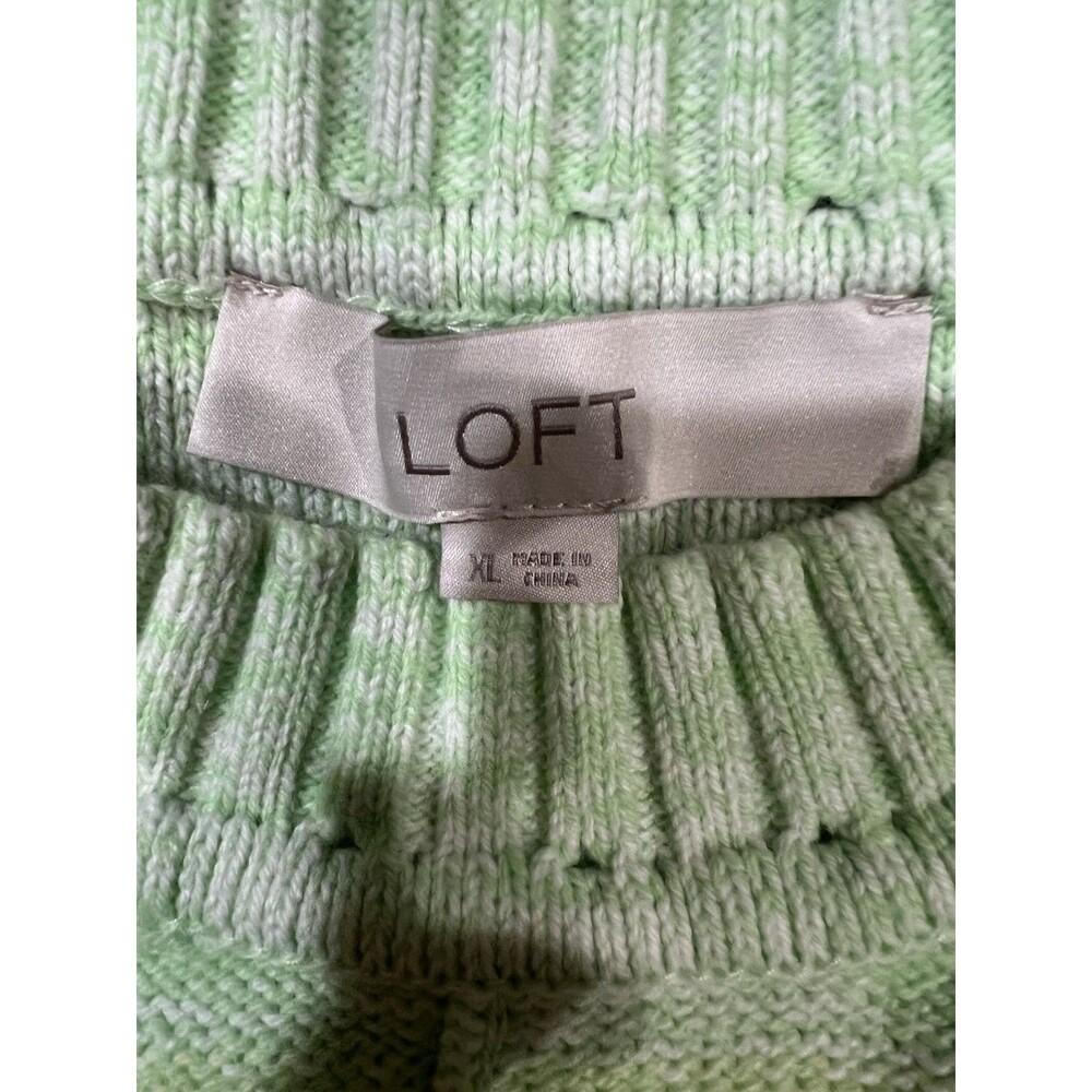 Ann Taylor LOFT Striped Ombre Knit Crewneck Pullover Sweater Green X-Large, XL - Picture 5 of 6